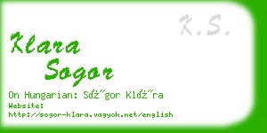 klara sogor business card